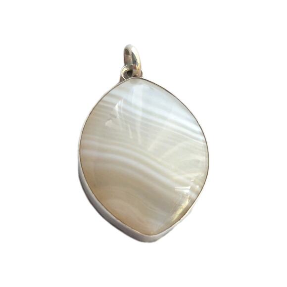 Jay King Jewelry - Jay King DTR Sterling Silver 925 Lace Agate Pendant Fasceted Stone New Signed